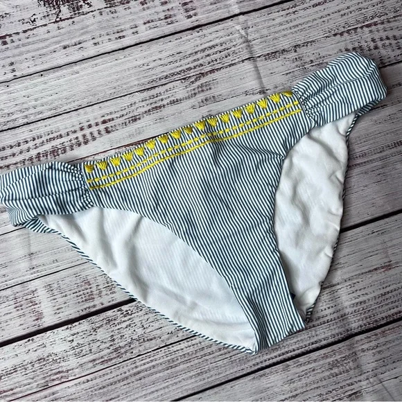 Lucky Brand Striped Bikini Swim Bottom Blue White - Picture 1 of 4